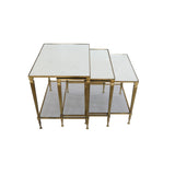 Mirrored Brass Nesting Tables (Set of 3)