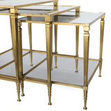 Mirrored Brass Nesting Tables (Set of 3)